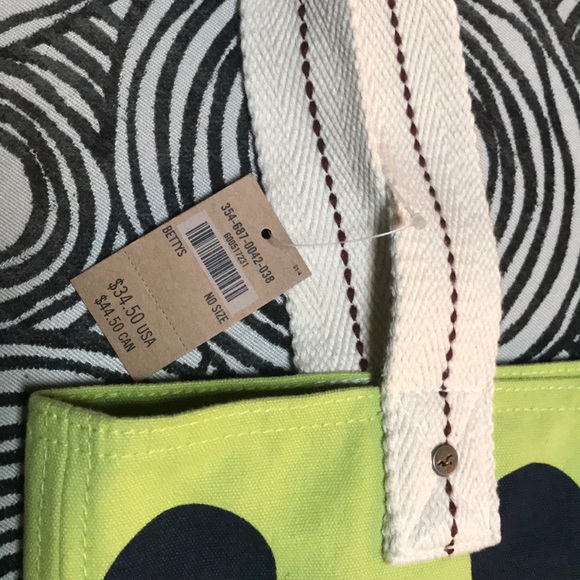 NWT! HOLLISTER cotton canvas dot tote beach bag - Picture 2 of 3